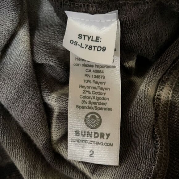 Sundry Tie Dye Gray White Easy Hoodie Sweatshirt M - Picture 7 of 11